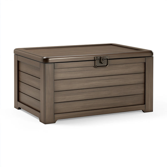 Garten-Aufbewahrungsbox 120 x 60 x 65 cm Kunststoff Braun mit Deckel und Verschluss