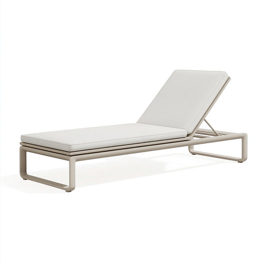 Sonnenliege 200 x 70 x 35 cm Metall Textil Beige verstellbare Rückenlehne modernes Outdoor-Design