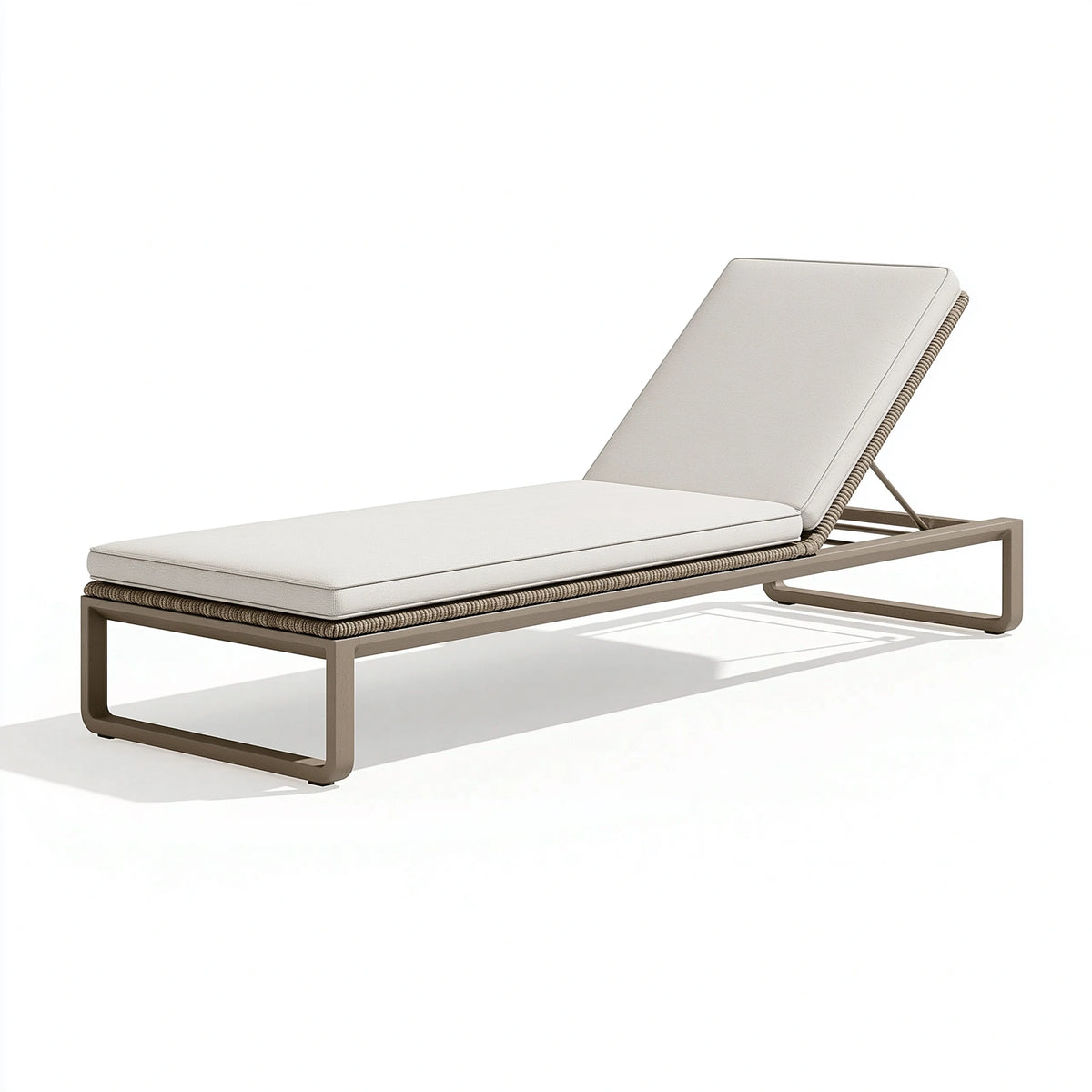 Gartenliege 200 x 70 x 85 cm Aluminium Beige mit verstellbarer Rückenlehne