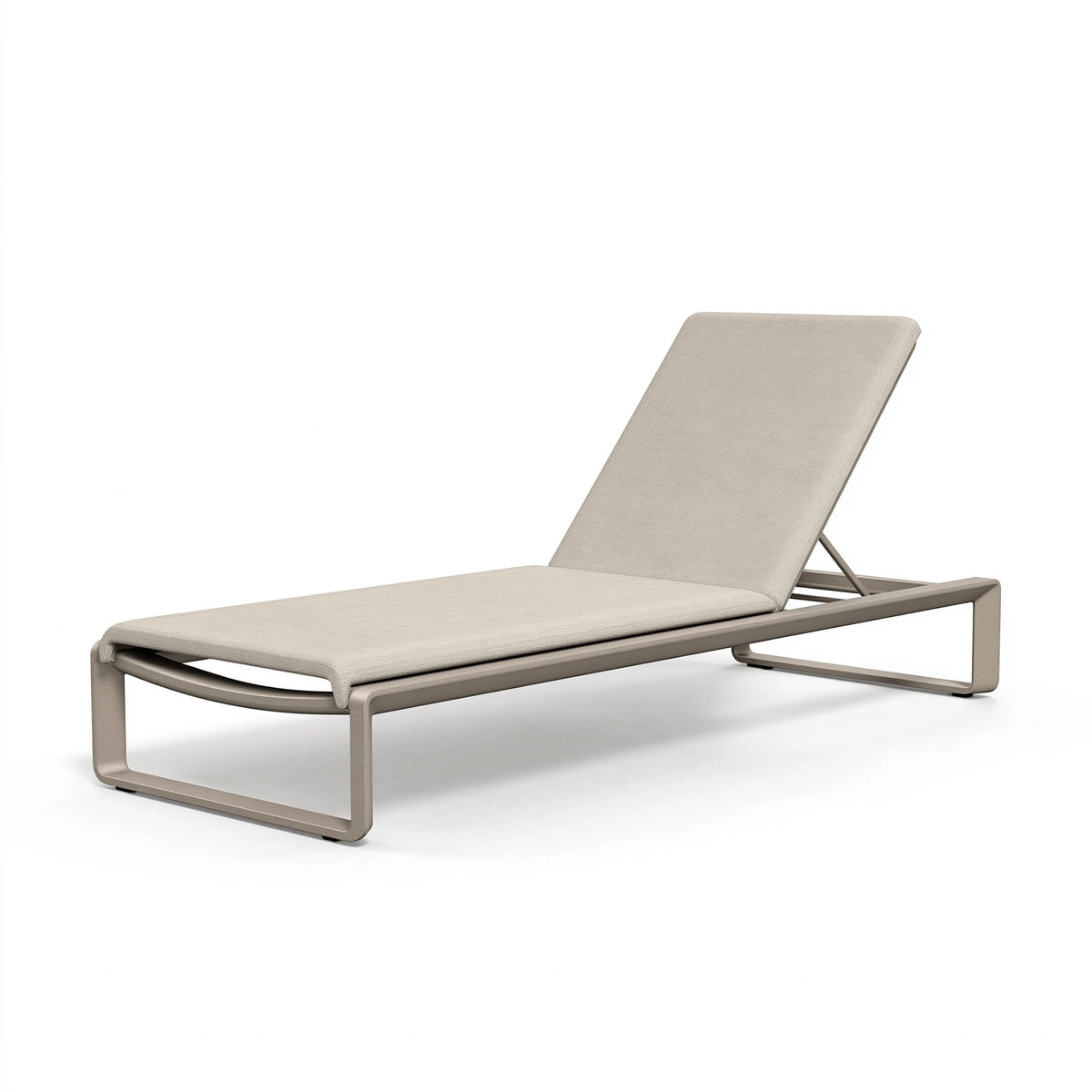 Gartenliege 200 x 70 x 35 cm aus Aluminium in Beige mit verstellbarer Rückenlehne