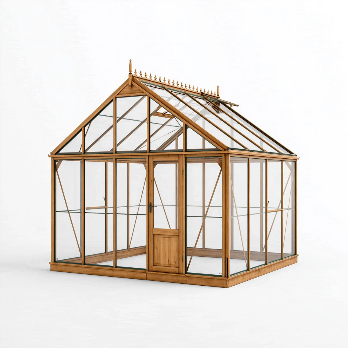 Gewächshaus 300 x 250 x 320 cm Holz Transparent Klassischer Gartenpavillon