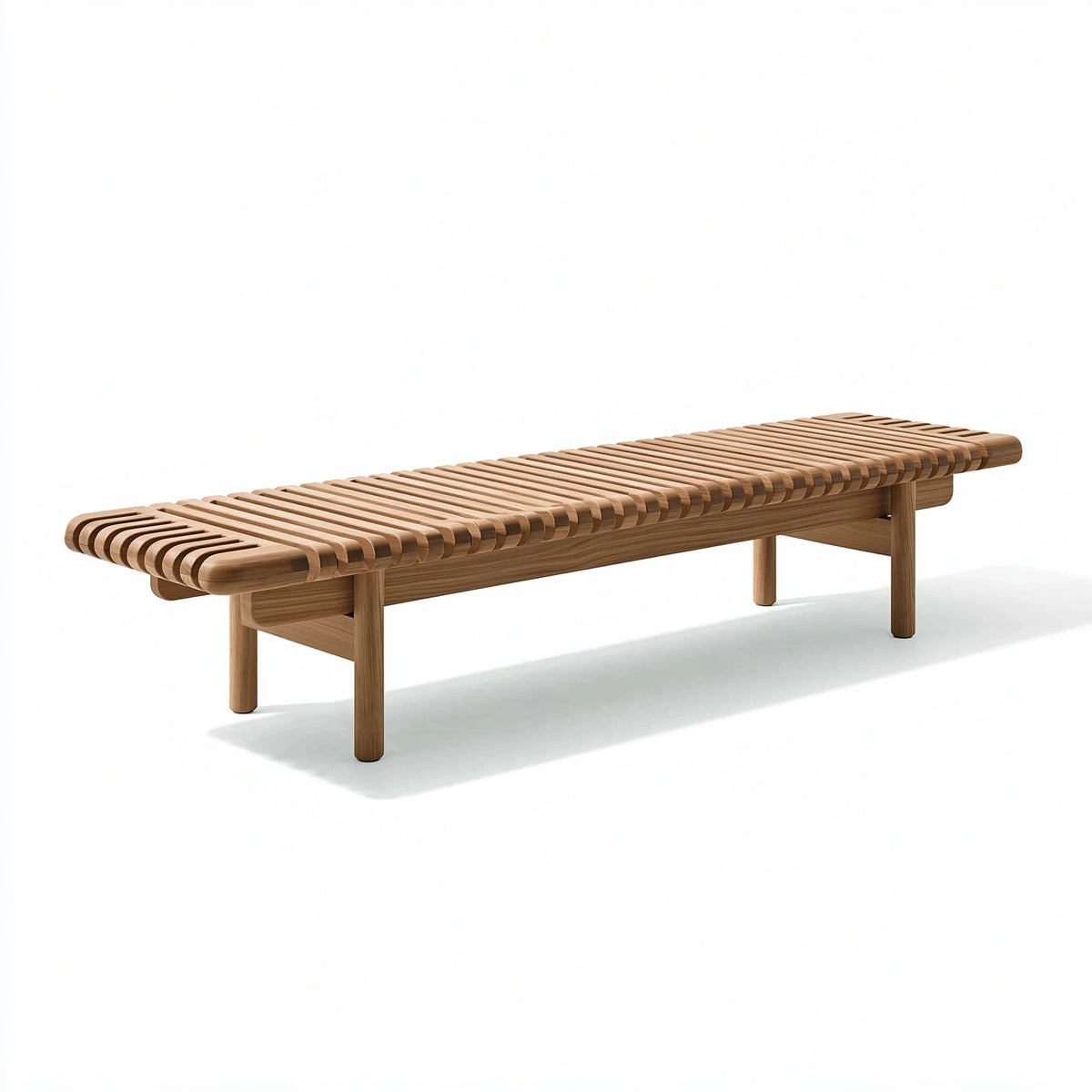 Gartenbank 180 cm aus Holz in Naturbraun mit Lattenstruktur