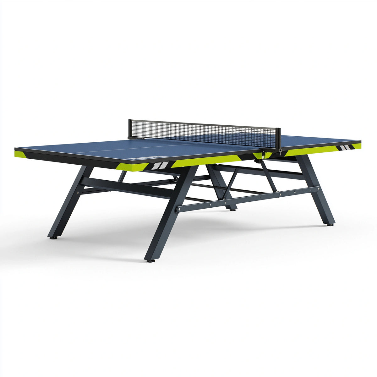 Tischtennistisch 274 x 152.5 x 76 cm aus Stahl Blau Schwarz Grün klappbar für Innenräume