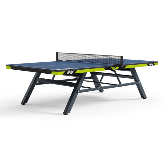 Tischtennistisch 274 x 152.5 x 76 cm aus Stahl Blau Schwarz Grün klappbar für Innenräume