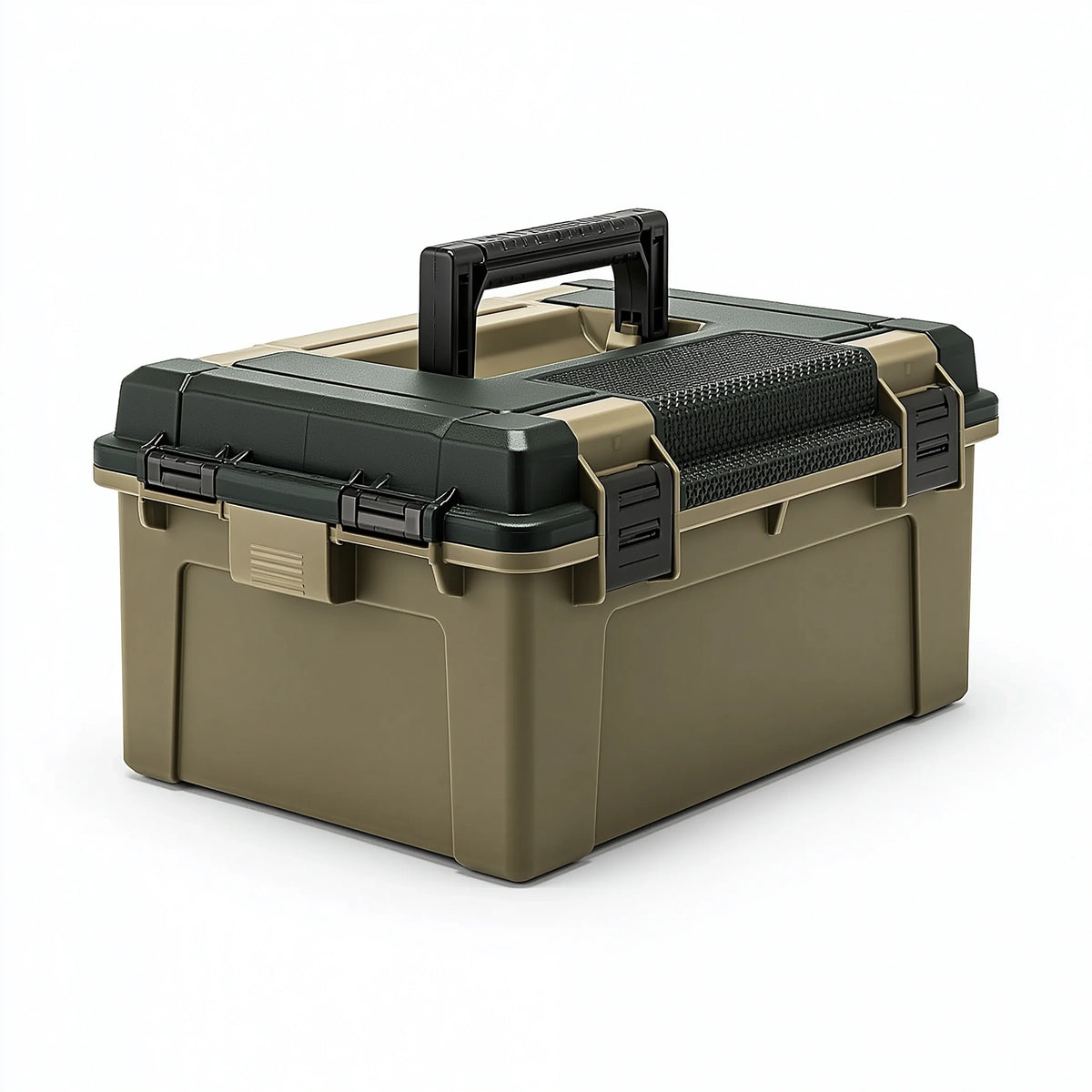 Werkzeugkoffer 50 x 35 x 30 cm Kunststoff Schwarz/Khaki mit Tragegriff