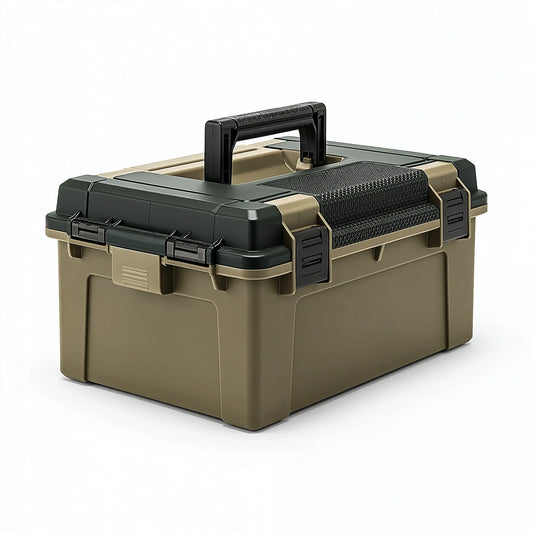 Werkzeugkoffer 50 x 35 x 30 cm Kunststoff Schwarz/Khaki mit Tragegriff
